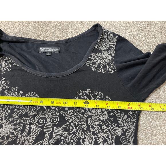 Papillon Women's Layer Lace Paisley Color Block Artzy Boho Hippie Short Dress M - Picture 9 of 9